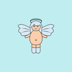 girl angel  icon. Element of angel and demon icon for mobile concept and web apps. Filled outline girl angel  icon can be used for web and mobile
