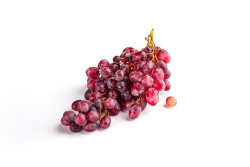 Bunch of Red Grapes on White