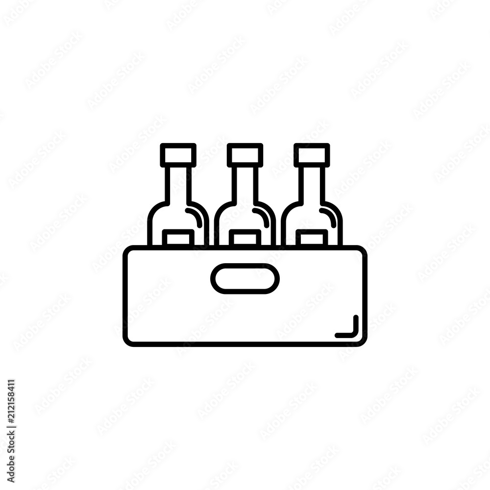 Aufkleber box of wine icon. element of drinks icon for mobile concept and web apps. thin line box of wine icon