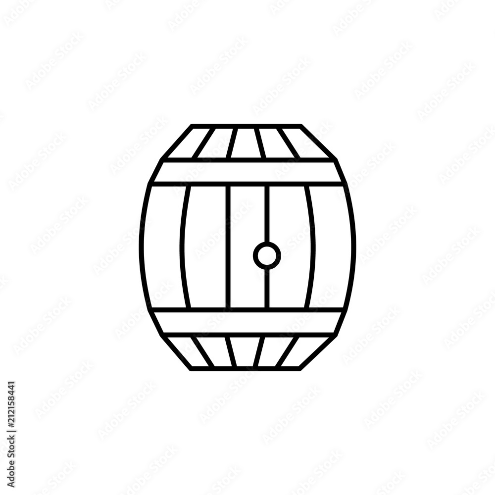 Poster barrel of wine icon. element of drinks icon for mobile concept and web apps. thin line barrel of win