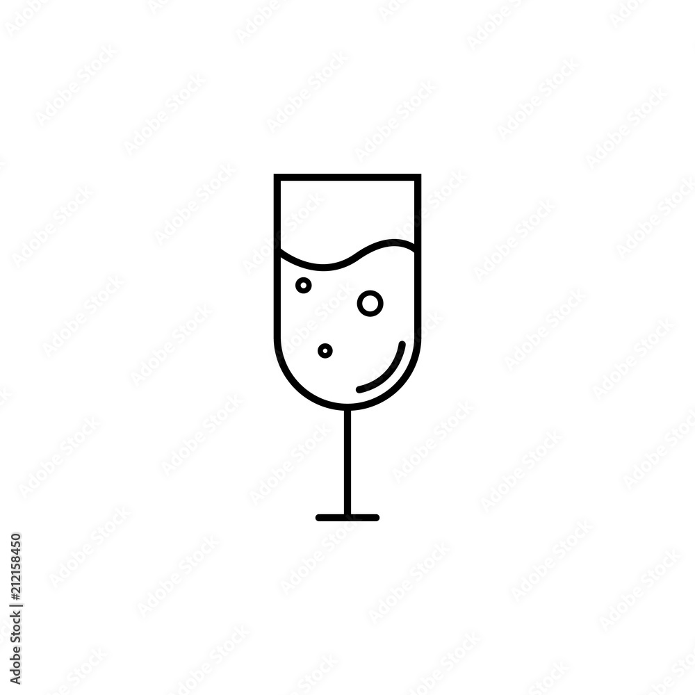 Poster glass of wine icon. element of drinks icon for mobile concept and web apps. thin line glass of wine 
