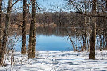 The large spill of the river, the water left the banks and filled a huge arflood,  Meltwater comes from all over the neighborhood, run streams and brings current