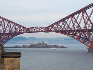 Forth Bridge over Firth of Forth in Edinburgh