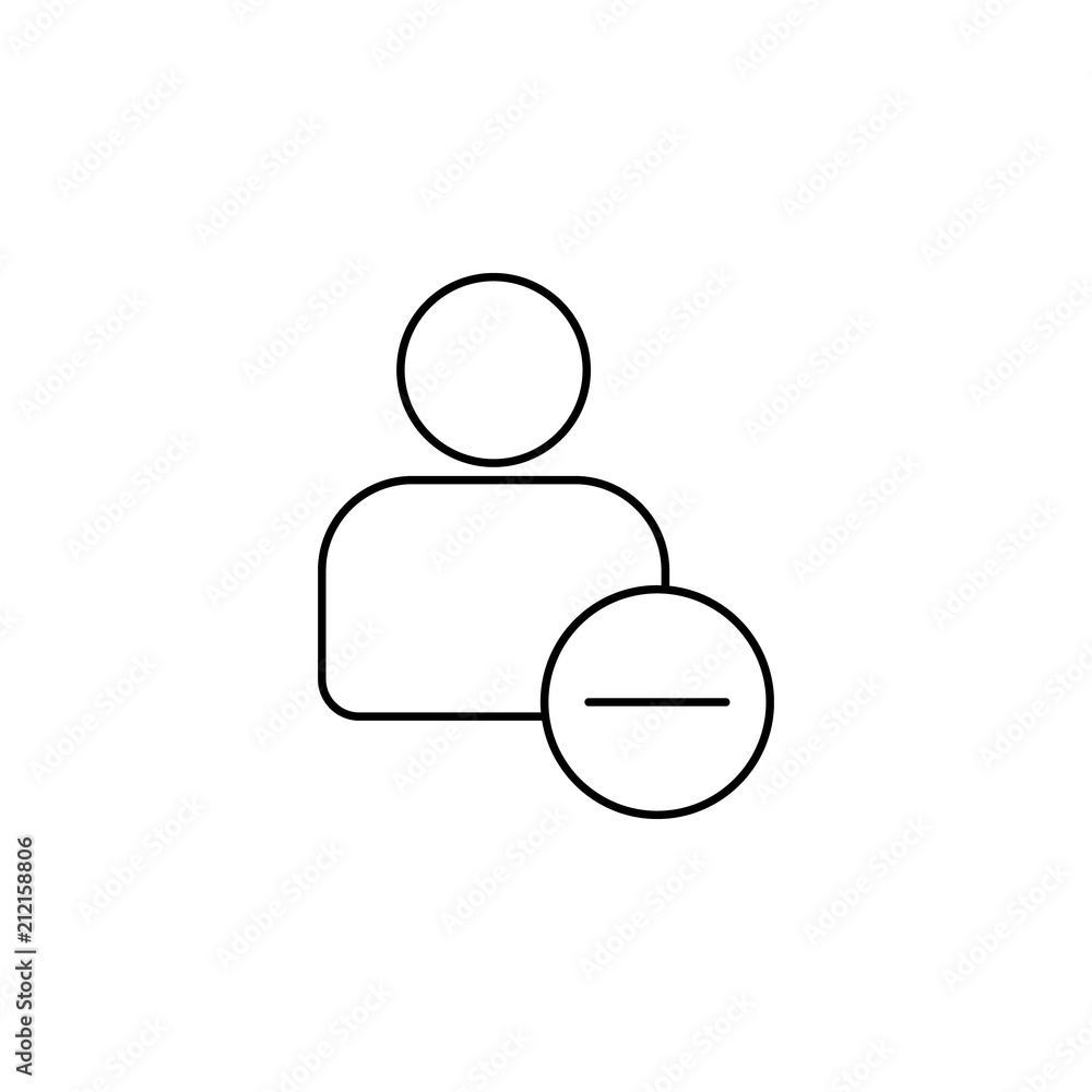 Aufkleber remove contact sign icon. element of sosial media network icon for mobile concept and web apps. thin