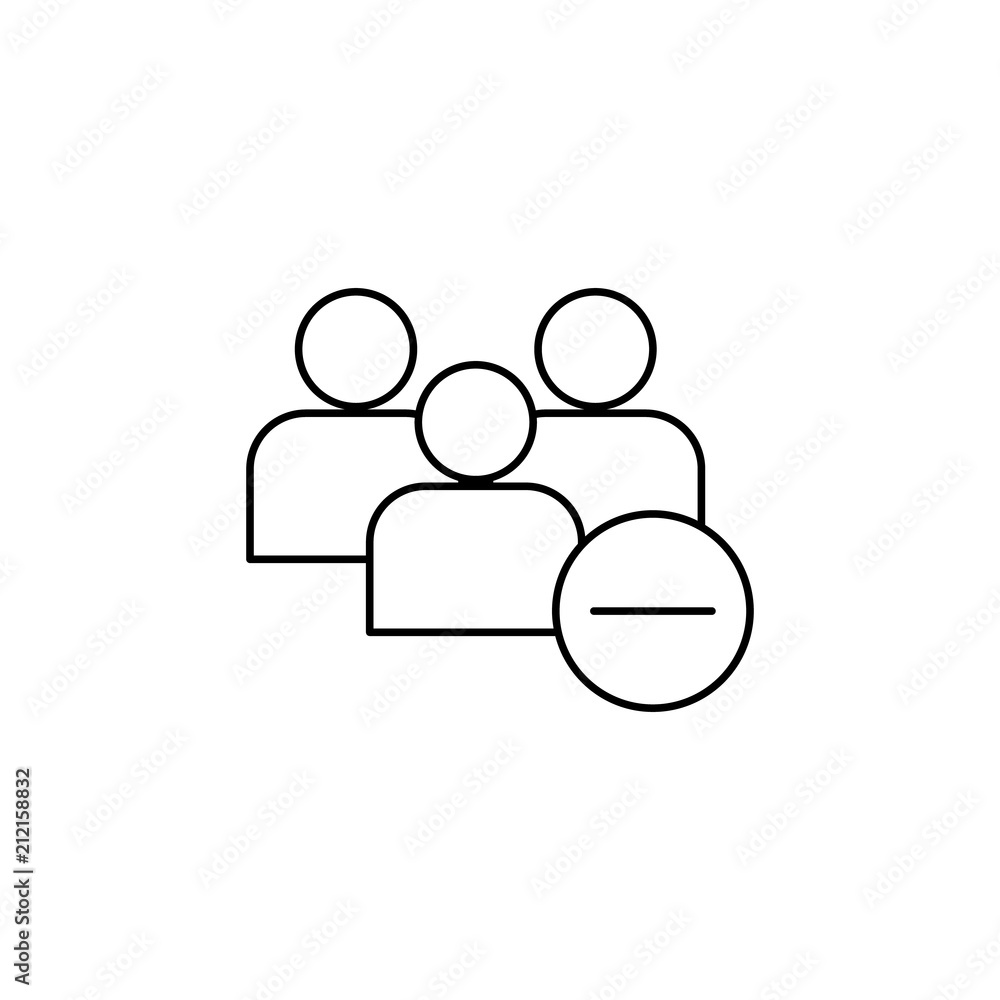 Poster remove group of contacts icon. element of sosial media network icon for mobile concept and web apps.