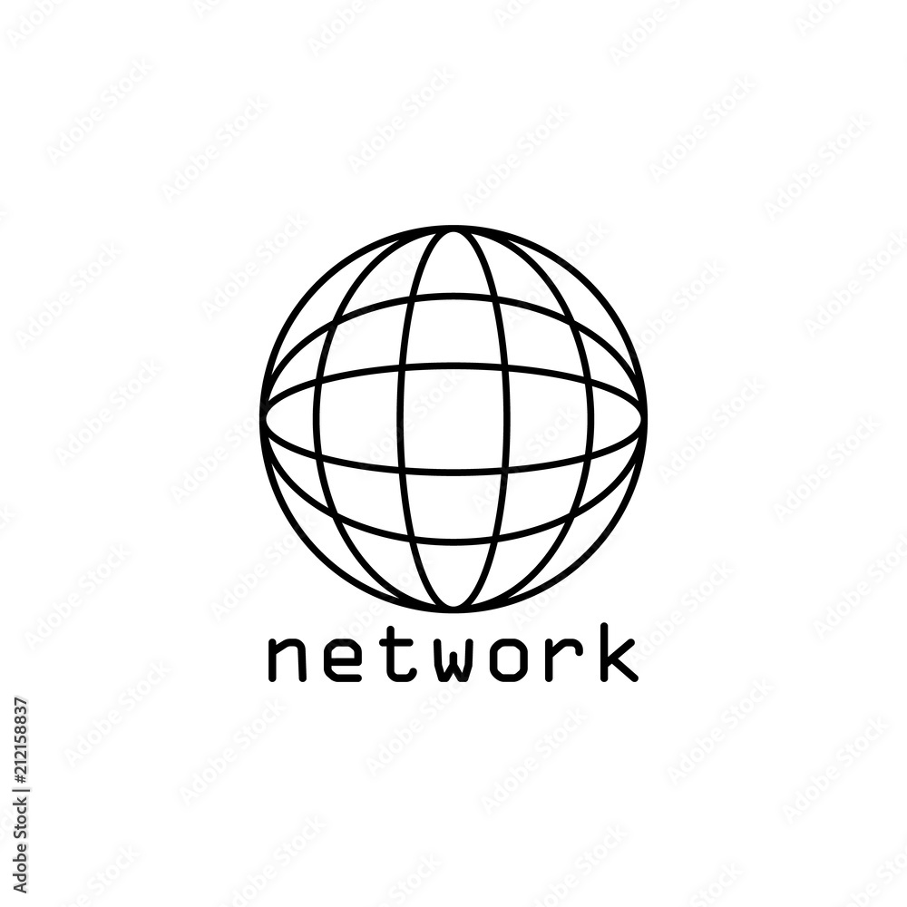 Poster global network icon. element of sosial media network icon for mobile concept and web apps. thin line
