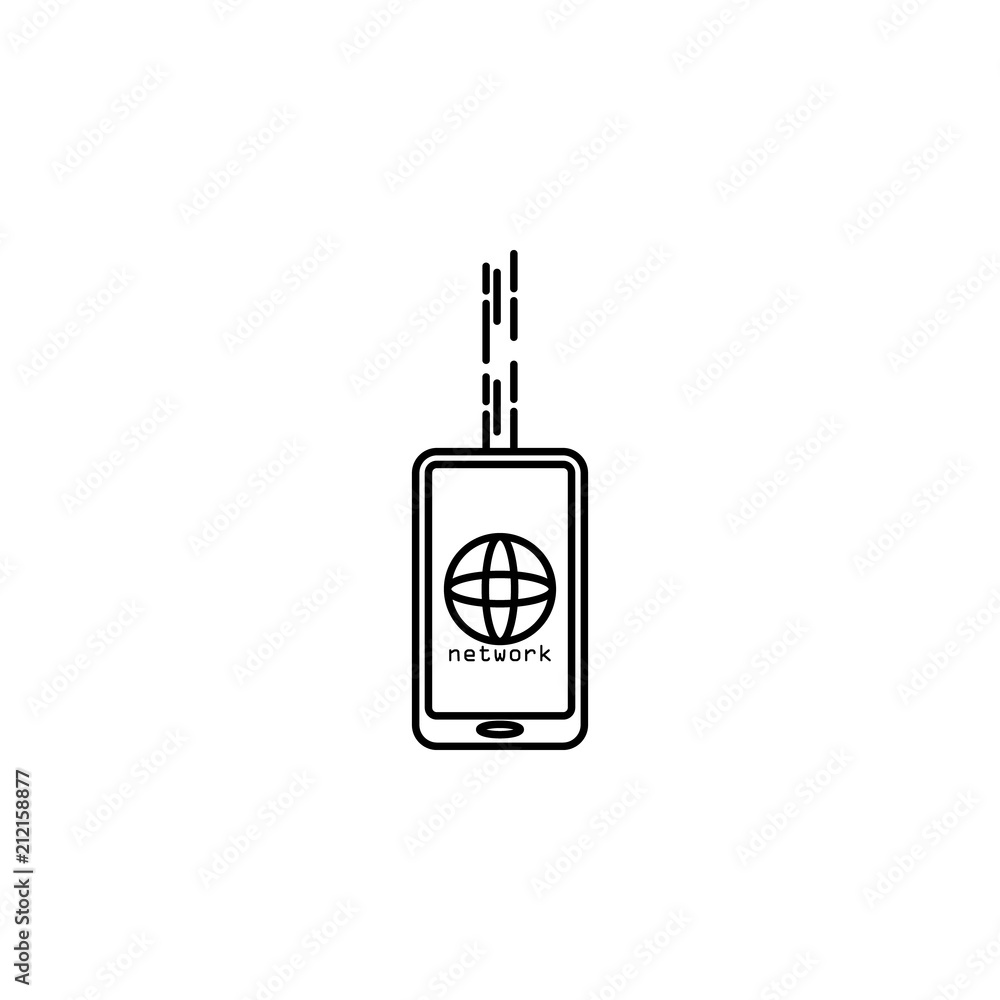 Poster smart phone network icon. element of sosial media network icon for mobile concept and web apps. thin