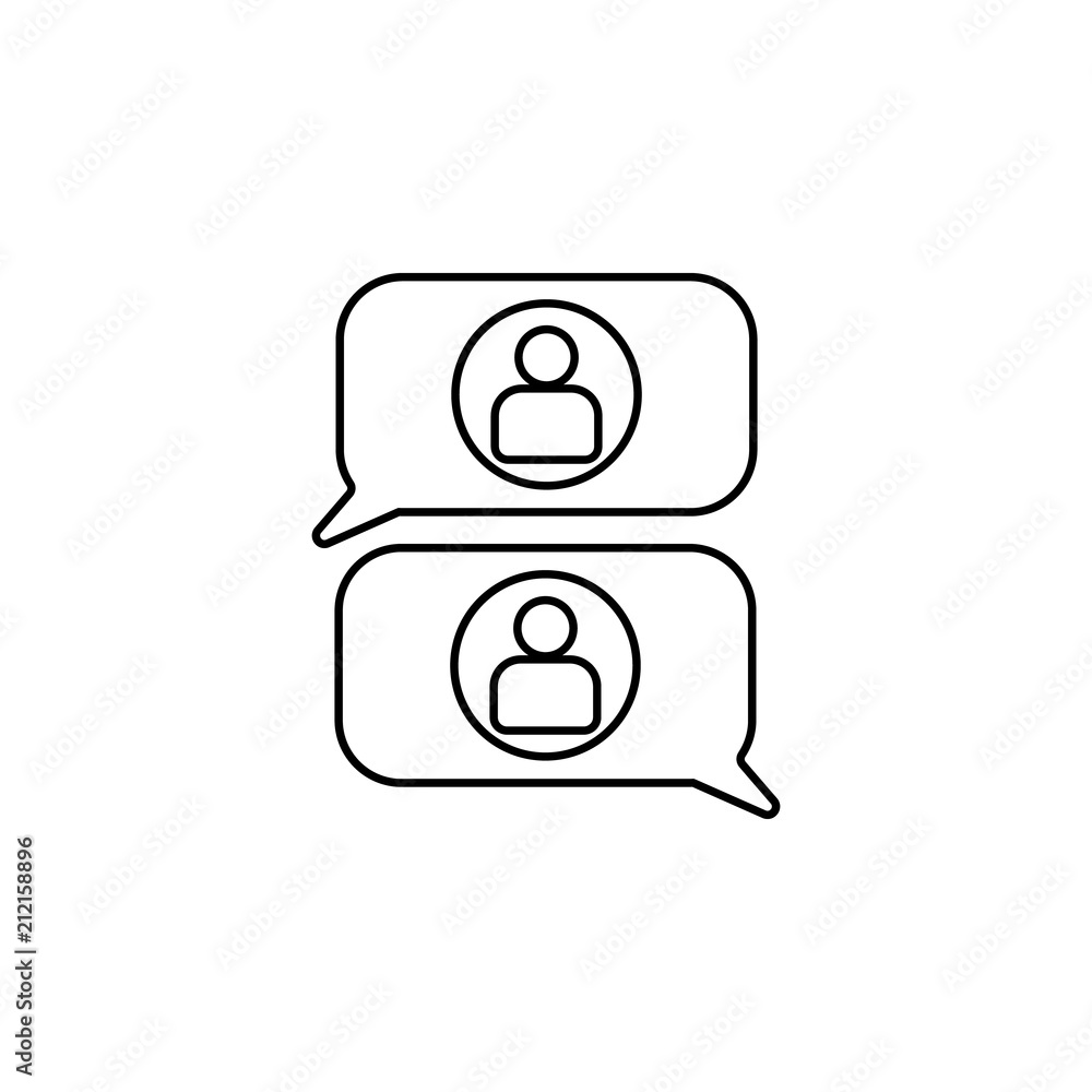 Poster people communication icon. element of sosial media network icon for mobile concept and web apps. thi