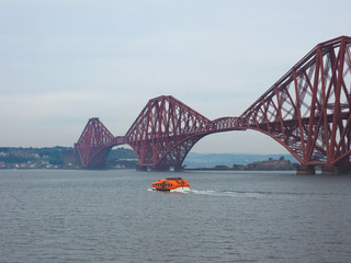 Forth Bridge over Firth of Forth in Edinburgh