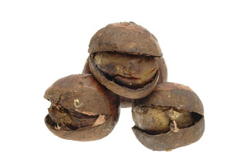 笑い栗　銀よせ　白抜き