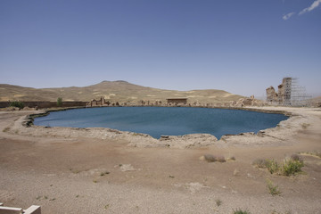 Pond in Takht-e Soleyman, UNESCO World Heritage Site in Iran