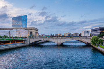Fototapeta premium The Schuylkill River, in Philadelphia, Pennsylvania