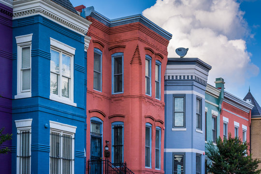 Colorful row houses in Shaw, Washington, DC