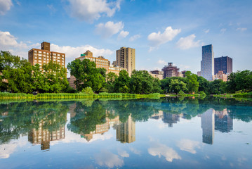 Fototapeta na wymiar Harlem Meer in Central Park, Manhattan, New York City.