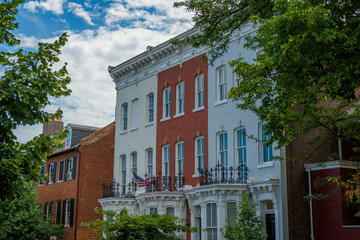 Fototapeta na wymiar Row houses in Georgetown, Washington, DC.