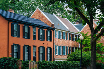 Row houses in Georgetown, Washington, DC.