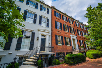 Fototapeta na wymiar Row houses in Georgetown, Washington, DC.