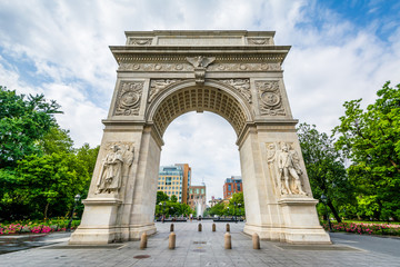 Fototapeta na wymiar The arch at Washington Square Park, Greenwich Village, Manhattan, New York.