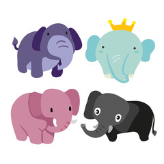 elephant character vector design
