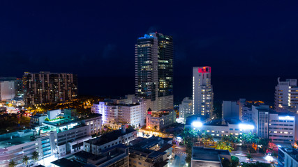 Miami Beach. South Beach. Night city. Florida. USA. 