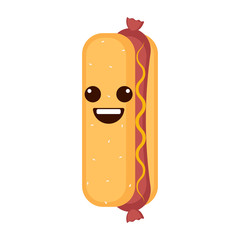 Isolated happy hot dog emote
