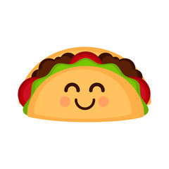 Isolated happy taco emote