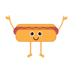Isolated happy hot dog emote