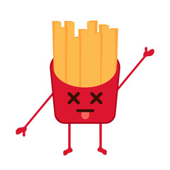 Isolated dead french fries emote