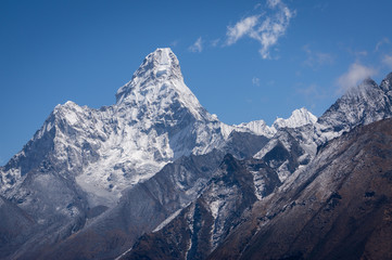 Ama Dablam mountain peak, the most famous peak in Everest region, Nepal