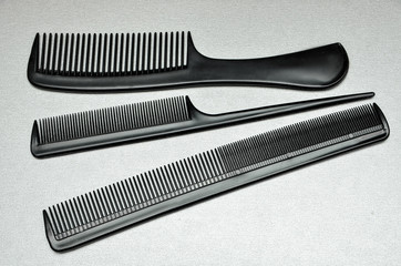 combs and scissors for the hairdresser, tools of the master of hairdressing salon