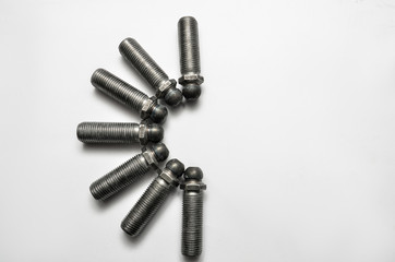 auto repair parts, detail as a background on white