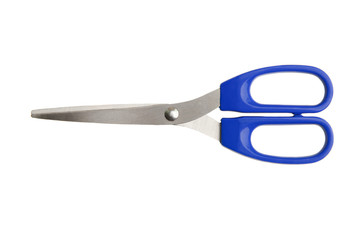 one blue scissors