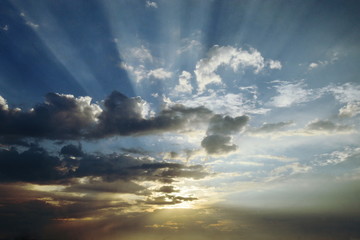 Morning in the sky - The sun behind the cloud - Beautifully