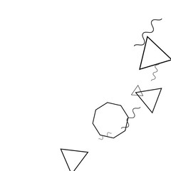 Geometric Memphis Background. Black and White Simple Pattern for Postcard, Print, Banner or Poster. Modern Abstract Background. Vector Texture in Trendy Minimalistic Style