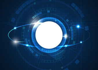 Light Blue Futuristic Circle Technology Vector