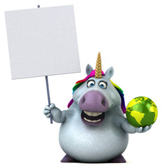 Fun unicorn - 3D Illustration