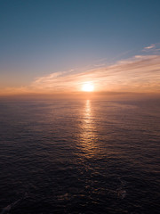 Sunrise view on an empty ocean.