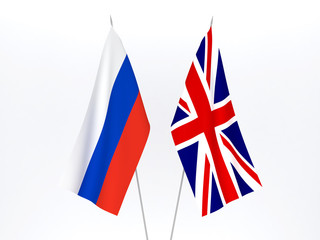 Fototapeta na wymiar Great Britain and Russia flags