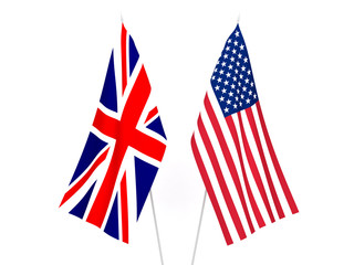 Fototapeta na wymiar United Kingdom and American flags