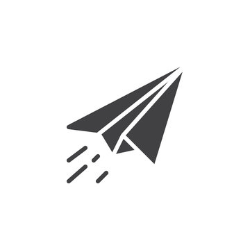 Paper plane fly vector icon. filled flat sign for mobile concept and web design. Send message solid icon. Symbol, logo illustration. Pixel perfect vector graphics