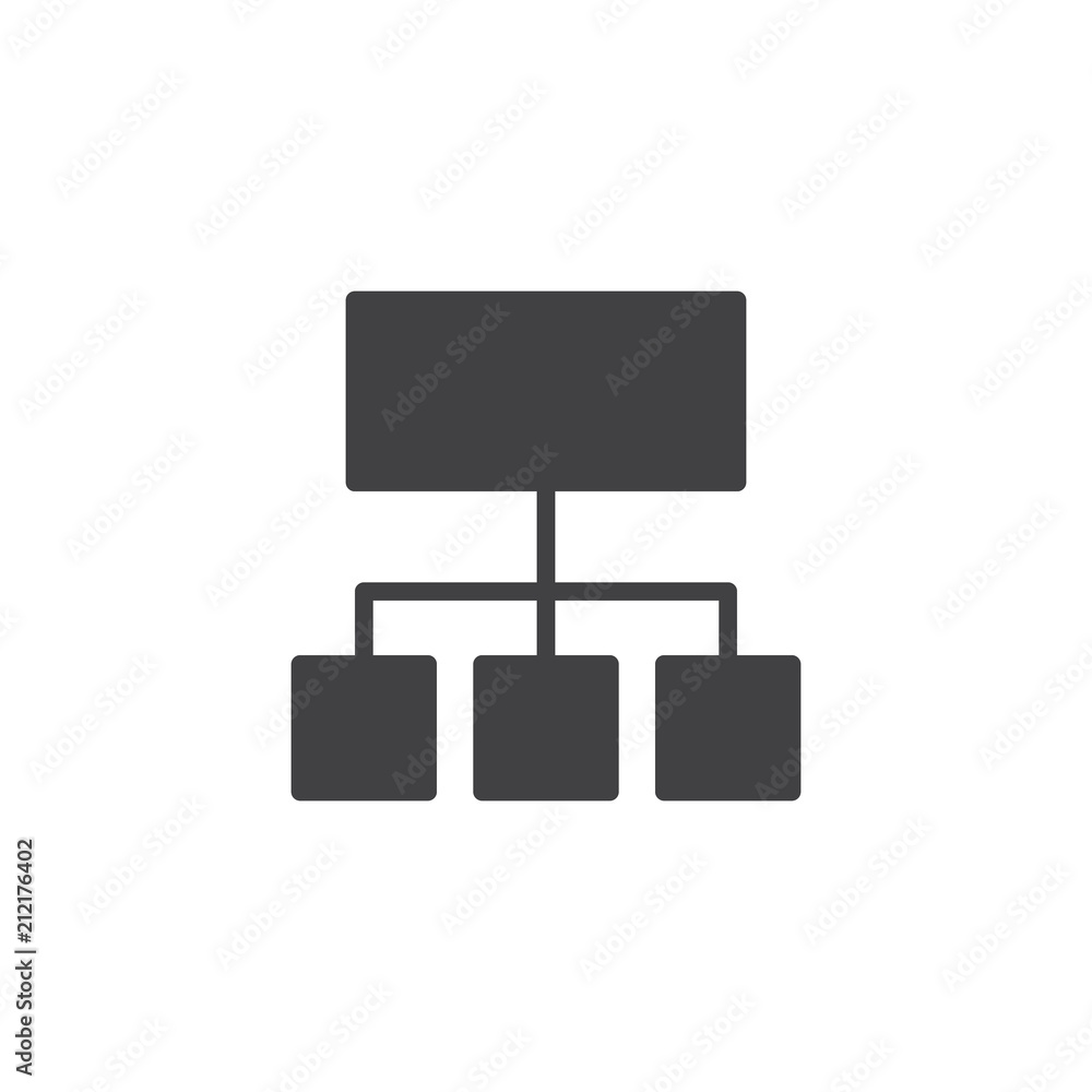Aufkleber organization chart vector icon. filled flat sign for mobile concept and web design. structure simple