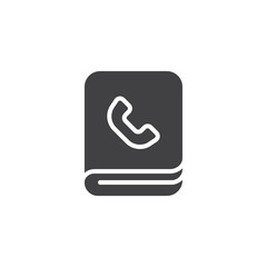 Phone book vector icon. filled flat sign for mobile concept and web design. Telephone directory simple solid icon. Symbol, logo illustration. Pixel perfect vector graphics