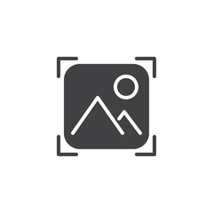 Nature Photo vector icon. filled flat sign for mobile concept and web design. Landscape picture simple solid icon. Symbol, logo illustration. Pixel perfect vector graphics