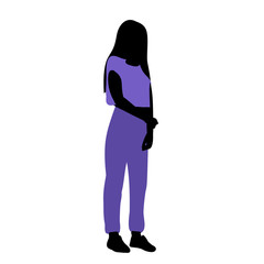 vector, isolated, silhouette in color clothes, the girl
