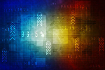 2d illustration Abstract futuristic electronic circuit technology background
