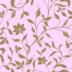 Fototapeta premium Elegance seamless leaves pattern