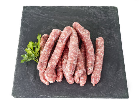 pork sausages in studio