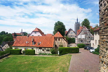 Fototapeta na wymiar Old towers and half-timbered houses of Bad Wimpfen, Baden-Wurttemberg, Germany.