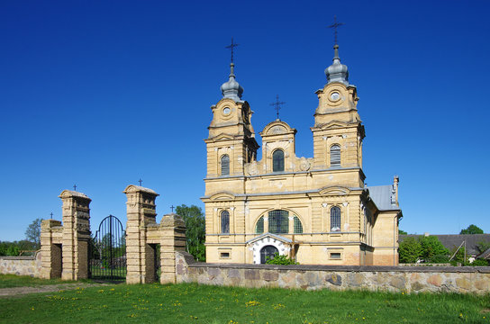 DVORETZ,  DYATLOVO DISTRICT, BELARUS - May, 2018: Church of God`s body in Dvorec