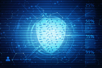 2d illustration Security concept - shield 
